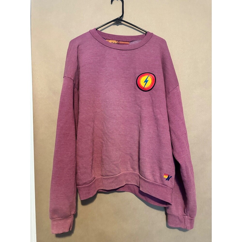 ⚡ Aviator Nation Bolt Relaxed Crew Sweatshirt – Maroon  Size: XL